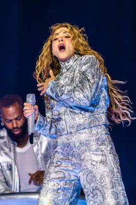 Shakira performs on stage during the Las Mujeres Ya No Lloran World Tour at the Kaseya Center. Miami, Florida on Wednesday July 1, 2026.  MIA20260701112 GARYxIxROTHSTEIN