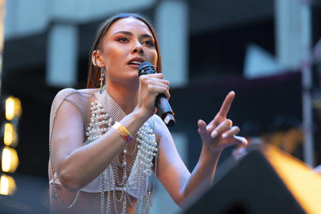 July 2, 2026, Madrid, Spain: The singer Klimax Nos performs during the MADO 2026 Festival, in the Plaza de las Reinas in Madrid. Madrid Spain - ZUMAs197 20260702_aaa_s197_082 Copyright: xAtilanoxGarciax