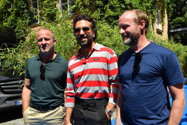 Florian Brueckner, Elyas M Barek und Maximilian Brueckner beim FFF Bayern Empfang am 2.07.2026 im Rahmen vom Filmfest in Muenchen Florian Brueckner, Elyas M Barek and Maximilian Brueckner attend the FFF Bayern reception on July 2, 2026 at Praterinsel during the Munich Film Festival in Munich, Germany FFF Empfang beim Filmfest Muenchen