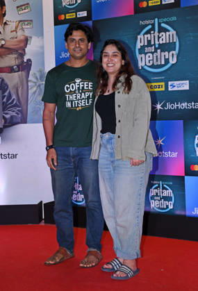 July 2, 2026, Mumbai, Maharashtra, India: Internet personality Ira Khan (R) pose for a photo with her husband Nupur Shikhare (L) at the screening of web series Pritam & Pedro in Mumbai. Mumbai India - ZUMAs197 20260702_aaa_s197_225 Copyright: xAshishxVaishnavx