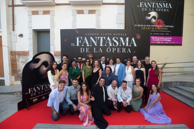 July 2, 2026, Malaga, Spain: Cast members pose during the preview of the photocall for the musical The Phantom of the Opera at the Cervantes Theatre. The Phantom of the Opera, Andrew Lloyd Webberis acclaimed musical about a tragic love story, will be staged at the Cervantes Theatre from 3 July to 9 August as part of its national tour. Malaga Spain  - ZUMAs197 20260702_aaa_s197_278 Copyright: xJesusxMeridax