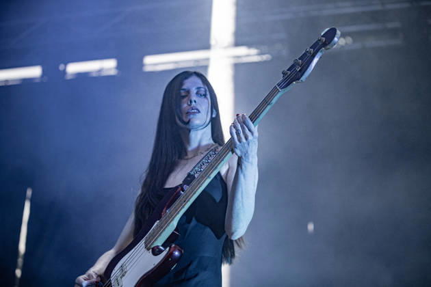 The Underground Youth live at arti vive festival in Soliera, Italy - 02 Jul 2026 Samira Zahidi, bassist of the British post-punk band The Underground Youth performs on stage during a concert. Singer and guitarist Craig Dyer performed on stage at Piazza Lusvardi in Soliera (Modena) during a concert by British post-punk band The Underground Youth. The event marked the opening night of the nineteenth edition of the Arti Vive Festival. Soliera Italy Copyright: xCarloxVerganix xSOPAxImagesx IMG_6159