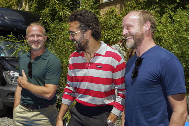 Maximilian Brückner, Elyas M Barek und Florian Brückner beim Empfang des FilmFernsehFonds Bayern auf dem 43. Filmfest München 2026 auf der Praterinsel. München, 02.07.2026