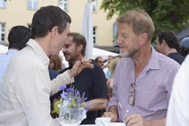 Oliver Berben und Sönke Wortmann beim Empfang des FilmFernsehFonds Bayern auf dem 43. Filmfest München 2026 auf der Praterinsel. München, 02.07.2026