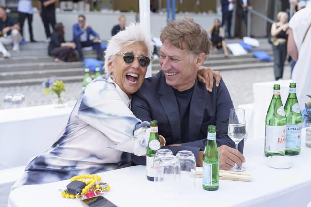 Andrea Lambsdorff und Tobias Moretti beim Empfang des FilmFernsehFonds Bayern auf dem 43. Filmfest München 2026 auf der Praterinsel. München, 02.07.2026