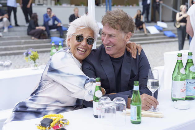 Andrea Lambsdorff und Tobias Moretti beim Empfang des FilmFernsehFonds Bayern auf dem 43. Filmfest München 2026 auf der Praterinsel. München, 02.07.2026