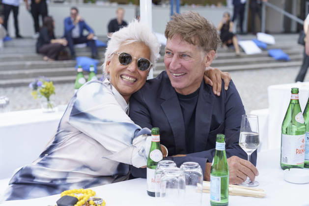 Andrea Lambsdorff und Tobias Moretti beim Empfang des FilmFernsehFonds Bayern auf dem 43. Filmfest München 2026 auf der Praterinsel. München, 02.07.2026