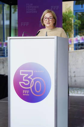 Dorothee Erpenstein beim Empfang des FilmFernsehFonds Bayern auf dem 43. Filmfest München 2026 auf der Praterinsel. München, 02.07.2026