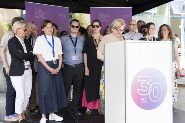 Dorothee Erpenstein beim Empfang des FilmFernsehFonds Bayern auf dem 43. Filmfest München 2026 auf der Praterinsel. München, 02.07.2026
