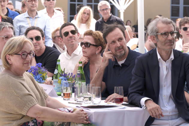 Dorothee Erpenstein, Martin Bachmann, Oliver Berben, Björn Wilhelm mit Gästen beim Empfang des FilmFernsehFonds Bayern auf dem 43. Filmfest München 2026 auf der Praterinsel. München, 02.07.2026