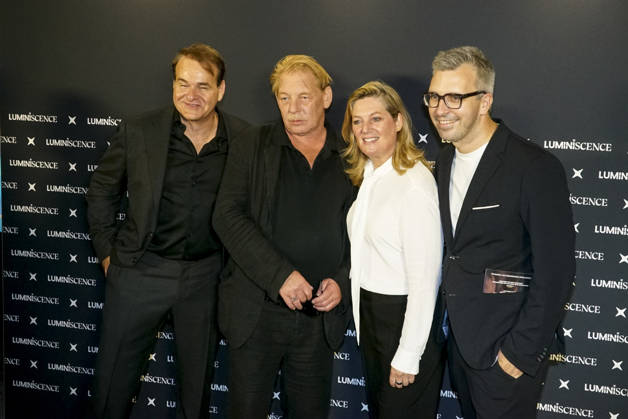 CNTV MICHEL- Ben Becker der Schauspieler hat der bei der Premiere den Text zur Lightshow eingesprochen mit Marcus Wolter, Ingrid Kangheld und Manuel Meloh Hamburg 02.07.2026 Die Hauptkirche St.Michaelis,dem Hamburger Michel erstrahlt fuer mehrere Monate in neuem Licht. LUMINISCENCE Licht Show das einmalige 360Â° Illuminationserlebnis macht die Architektur des Michel hor und sichtbar und der Raumklang setzt die barocke Architektur bestens in Szene.Hauptkirche St. Michaelis Michel ist ein evangelischer Sakralbau in der Neustadt von Hamburg Hamburg Deutschland
