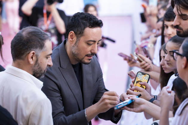 July 2, 2026, San Valentino Torio, Salerno, Italy: Ciro Priello of The Jackal signs autographs during the Outdoor Film Festival 2026 in San Valentino Torio, Salerno, Italy, on July 2, 2026. San Valentino Torio Italy - ZUMAl175 20260702_zip_l175_059 Copyright: xFrancescoxLucianox
