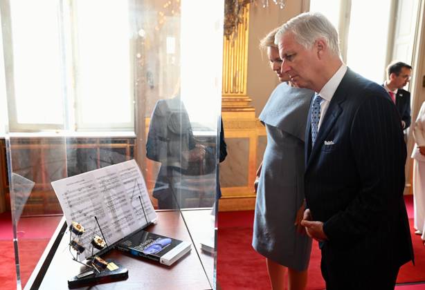 Queen Mathilde and King Philippe - Filip of Belgium pictured during a visit to the Royal Palace in Brussels on Friday 03 July 2026. The Royal Palace will be opened for public from 3 July to 16 August.  ERICxLALMAND 180238667