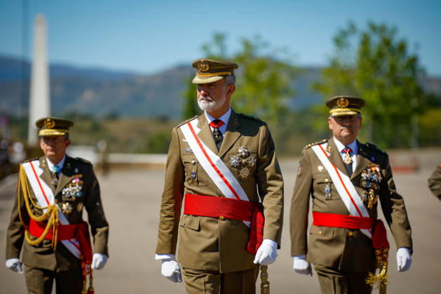 Felipe VI Presents the Royal Commissions to the 51st Class of the Non-Commissioned Officer Corps King Felipe VI presides over the ceremony to present the Royal Commissions to the 51st Class of the Non-Commissioned Officer Corps, at the General Basic Academy for Non-Commissioned Officers, on July 3, 2026, in Talarn, Lleida, Catalonia, Spain JULY 3, 2026 Kike Rincó Spain  Copyright: xKikexRinconx 7640084