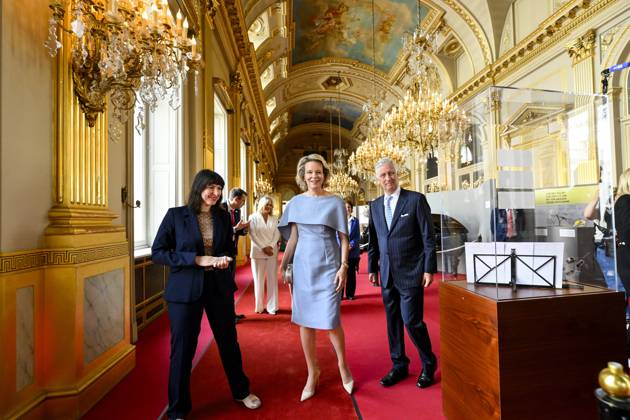 Reopening of the Royal Palace in Brussels Following Renovation BRUSSELS, BELGIUM - JULY 03: King Philippe of Belgium and Queen Mathilde of Belgium pictured visiting the reopening of the Royal Palace in Brussels following renovation pictured after on July 03, 2026 in Brussels, Belgium, 03 07 2026 Brussels Belgium  Copyright: xPhilipxReynaersx