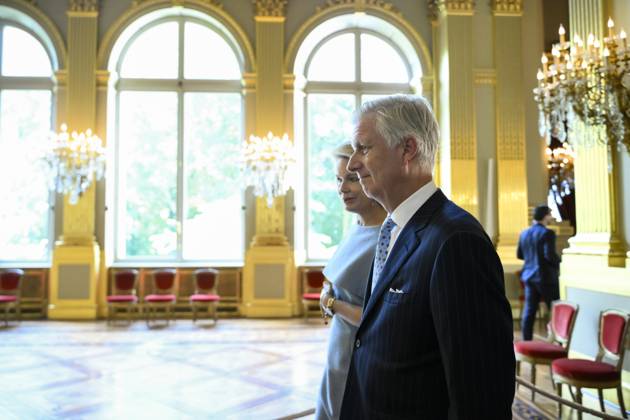 Reopening of the Royal Palace in Brussels Following Renovation BRUSSELS, BELGIUM - JULY 03: King Philippe of Belgium and Queen Mathilde of Belgium pictured visiting the reopening of the Royal Palace in Brussels following renovation pictured after on July 03, 2026 in Brussels, Belgium, 03 07 2026 Brussels Belgium  Copyright: xPhilipxReynaersx