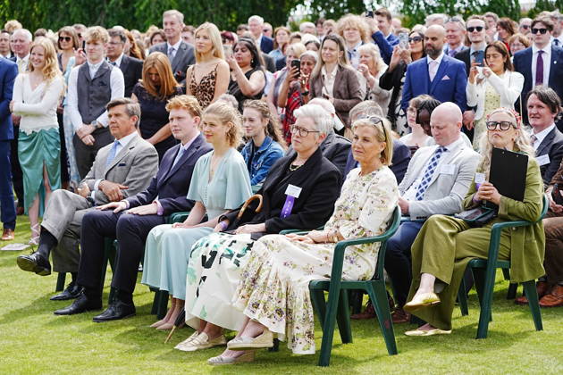 Gold Award celebrations at Palace of Holyroodhouse The Duchess of Edinburgh (front row, right) and Lady Louise Mountbatten-Windsor (front row, centre) listen to The Duke of Edinburgh speaking whilst hosting young people from across Scotland and the north of England for the Gold Award celebrations for the Duke of Edinburgh s Award, at Palace of Holyroodhouse in Edinburgh. Picture date: Friday July 3, 2026., Credit:Avalon.red PA ROTA - B68 Avalon UK, Edinburgh Copyright: xAvalon.redx xPAxROTAx-xB68x xAvalonx 1114129914