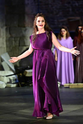 Bad Hersfelder Festspiele - Lysistrata . Schauspielerin Gioia Osthoff während der Fotoprobe zur Inszenierung Lysistrata im Rahmen der Bad Hersfelder Festspiele am 02.07.2026 in der Stiftsruine Bad Hersfeld. 20260702MWI132471