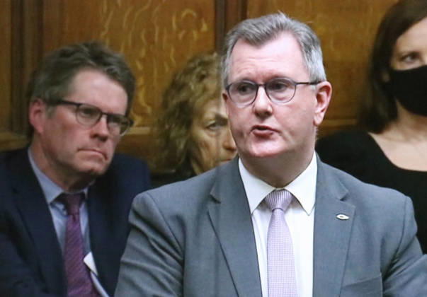 RECORD DATE NOT STATED Sir Jeffrey Mark Donaldson is a Unionist politician from Northern Ireland Sir Jeffrey Mark Donaldson (born 7 December 1962) is a Unionist politician from Northern Ireland who has served as leader of the Democratic Unionist Party (DUP) since June 2021. He has been the Member of Parliament (MP) for Lagan Valley since 1997, and leader of the DUP in the UK House of Commons since 2019. He is Northern Ireland s longest-serving current MP , WHA_167_0866.jpg, Sir Jeffrey Mark Donaldson, Unionist politician, Northern Ireland, leader, Democratic Unionist Party, DUP, Member of Parliament, MP, Lagan Valley, UK House of Commons, politics Copyright: xx