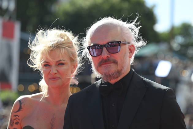 Artistic director of the festival Karel Och, right, and Katerina Vyletova arrive at the opening of the 60th Karlovy Vary International Film Festival, on June 3, 2026, in Karlovy Vary, Czech Republic. (CTKxPhoto KaterinaxSulova) CTKPhotoP2026070306615  CTKPhotoP2026070306615