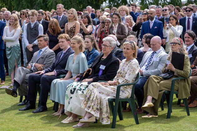 Gold Award celebrations at Palace of Holyroodhouse The Duchess of Edinburgh (right) and Lady Louise Mountbatten-Windsor (centre), listen to The Duke of Edinburgh speaking whilst hosting young people from across Scotland and the north of England for the Gold Award celebrations for the Duke of Edinburgh s Award, at Palace of Holyroodhouse in Edinburgh. Picture date: Friday July 3, 2026., Credit:Jane Barlow PA ROTA - B68 Avalon UK, Edinburgh Copyright: xJanexBarlowx xPAxROTAx-xB68x xAvalonx 1114195957