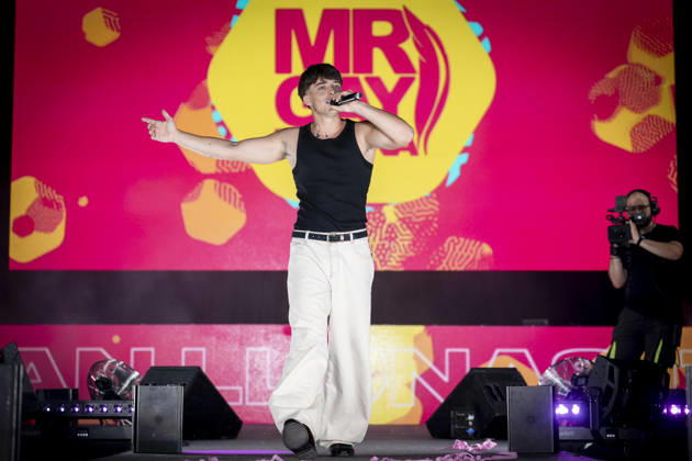 MADO’s Campanadas de la Diversidad Celebration Izan Llunas during the festive and advocacy event Campanadas de la Diversidad, on July 3, 2026, in Madrid, Spain. This musical event, part of the official activities of the capital’s LGBTIQ Pride festivities and held on the main stage in Plaza de Espana, features live performances and appearances by singers Natalia, María Peláe, Vicco, Soraya, and a surprise performance, as well as hosting the presentation of the Mr. Gay Spain A Pé Special Award. MADRID, Spain MADRID, Spain Spain Copyright: xA.xPÃ rezxMecax 7642672