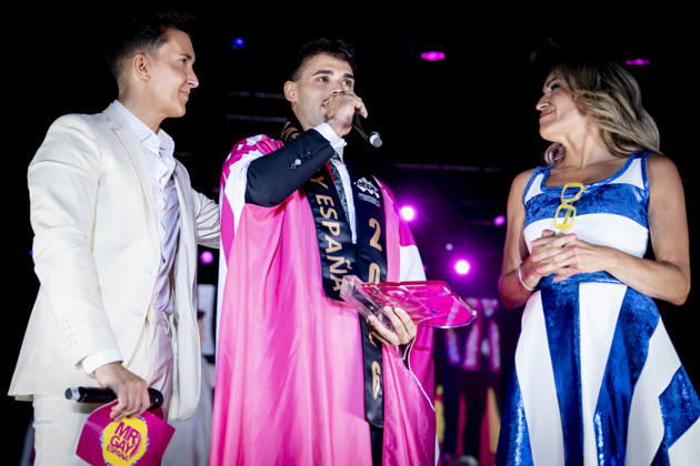 Celebration of the 19th Mr. Gay Spain Gala at MADO: Omar Suárez, Kevin Carrera, and Luján Argüelles during the pageant and musical show for the 19th Mr. Gay Spain Gala, on July 3, 2026, in Madrid, Spain. The event—one of the central and most popular highlights of the capital’s official LGBTIQ Pride festival program—takes place on the main stage in Plaza de Espana to select the new national representative, combining visibility for the community, the candidates’ stories of overcoming adversity, and live artistic performances. A Pé MADRID, Spain MADRID, Spain Spain Copyright: xA.xPÃ rezxMecax 7642731