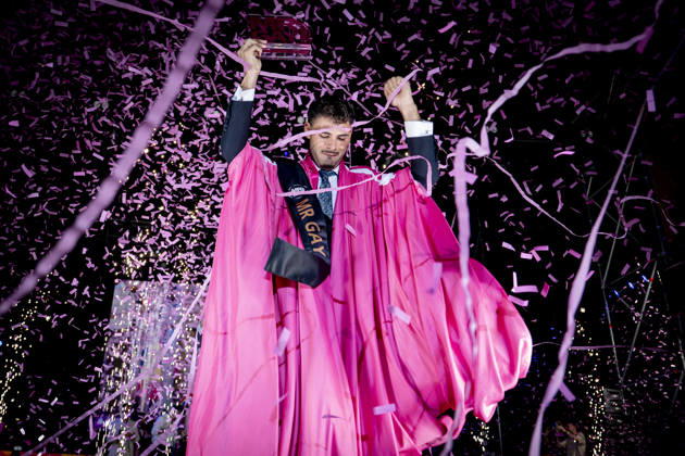Celebration of the 19th Mr. Gay Spain Gala by MADO’s Kevin Carrera during the pageant and musical show for the 19th Mr. Gay Spain Gala, on July 3, 2026, in Madrid, Spain. The event, one of the central and most popular events in the capital’s official LGBTIQ Pride festival program, takes place on the main stage in Plaza de Espana to select the new national representative, combining visibility for the community, the candidates’ stories of overcoming adversity, and live artistic performances. A Pé MADRID, Spain MADRID, Spain Spain Copyright: xA.xPÃ rezxMecax 7642734