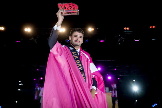 Celebration of the 19th Mr. Gay Spain Gala by MADO’s Kevin Carrera during the pageant and musical show for the 19th Mr. Gay Spain Gala, on July 3, 2026, in Madrid, Spain. The event, one of the central and most popular events in the capital’s official LGBTIQ Pride festival program, takes place on the main stage in Plaza de Espana to select the new national representative, combining visibility for the community, the candidates’ stories of overcoming adversity, and live artistic performances. A Pé MADRID, Spain MADRID, Spain Spain Copyright: xA.xPÃ rezxMecax 7642735