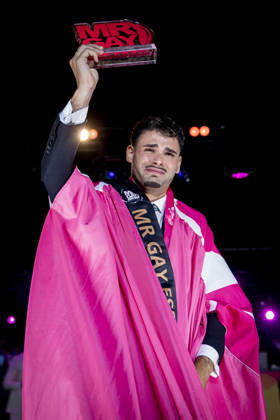 Celebration of the 19th Mr. Gay Spain Gala by MADO’s Kevin Carrera during the pageant and musical show for the 19th Mr. Gay Spain Gala, on July 3, 2026, in Madrid, Spain. The event, one of the central and most popular events in the capital’s official LGBTIQ Pride festival program, takes place on the main stage in Plaza de Espana to select the new national representative, combining visibility for the community, the candidates’ stories of overcoming adversity, and live artistic performances. A Pé MADRID, Spain MADRID, Spain Spain Copyright: xA.xPÃ rezxMecax 7642736