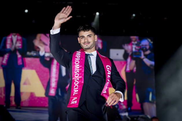 Celebration of the 19th Mr. Gay Spain Gala by MADO’s Kevin Carrera during the pageant and musical show for the 19th Mr. Gay Spain Gala, on July 3, 2026, in Madrid, Spain. The event, one of the central and most popular events in the capital’s official LGBTIQ Pride festival program, takes place on the main stage in Plaza de Espana to select the new national representative, combining visibility for the community, the candidates’ stories of overcoming adversity, and live artistic performances. A Pé MADRID, Spain MADRID, Spain Spain Copyright: xA.xPÃ rezxMecax 7642741