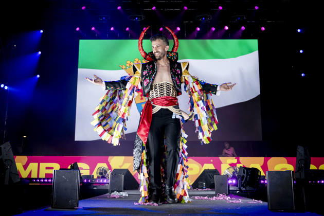 Celebration of the 19th Mr. Gay Spain Gala at MADO Víctor Martín Rosso during the pageant and musical show for the 19th Mr. Gay Spain Gala, on July 3, 2026, in Madrid, Spain. The event, one of the central and most popular events in the capital’s official LGBTIQ Pride festival program, takes place on the main stage in Plaza de Espana to select the new national representative, combining visibility for the community, the candidates’ stories of overcoming adversity, and live artistic performances. A Pé MADRID, Spain MADRID, Spain Spain Copyright: xA.xPÃ rezxMecax 7642762