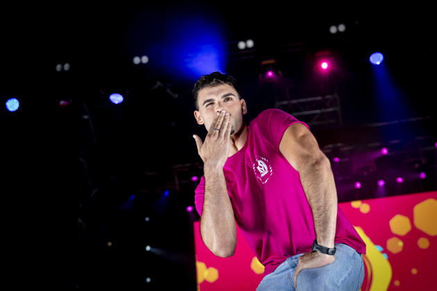 Celebration of the 19th Mr. Gay Spain Gala by MADO’s Kevin Carrera during the pageant and musical show for the 19th Mr. Gay Spain Gala, on July 3, 2026, in Madrid, Spain. The event, one of the central and most popular highlights of the capital’s official LGBTIQ Pride festival program, takes place on the main stage in Plaza de Espana to select the new national representative, combining visibility for the community, the candidates’ stories of overcoming adversity, and live artistic performances. A Pé MADRID, Spain MADRID, Spain Spain Copyright: xA.xPÃ rezxMecax 7642788