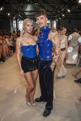 ABB HOERMANSEDER- Kim Schiele mit Willi Banner zu Gast auf der Marina Hoermanseder Runway Show Spring Summer 2027 bei der Fashion Week Berlin im Haus der Visionaere in Berlin am 03.07.2026 Berlin Deutschland
