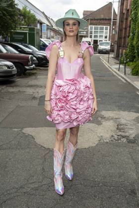 ABB HOERMANSEDER- Celine Behringer zu Gast auf der Marina Hoermanseder Runway Show Spring Summer 2027 bei der Fashion Week Berlin im Haus der Visionaere in Berlin am 03.07.2026 Berlin Deutschland