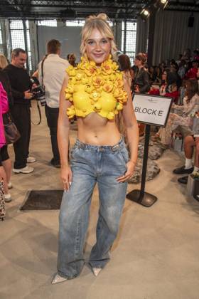ABB HOERMANSEDER-Lara Sprengler zu Gast auf der Marina Hoermanseder Runway Show Spring Summer 2027 bei der Fashion Week Berlin im Haus der Visionaere in Berlin am 03.07.2026 Berlin Deutschland