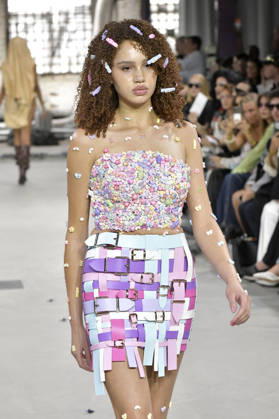 Model bei der Marina Hoermanseder Fashion Show auf der Berlin Fashion Week S S 2027 im Haus der Visionäre. Berlin, 03.07.2026