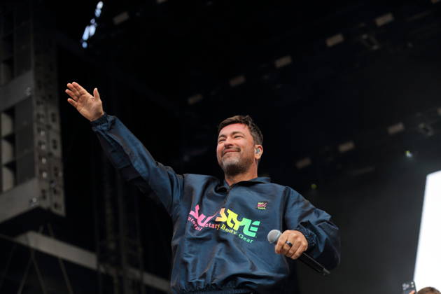 Marten Laciny alias Marteria bei einem Konzert als Support für Nils Wehowsky alias Finch im Stadion An der Alten Försterei in Berlin, 3. Juli 2026. Marteria Konzert Berlin