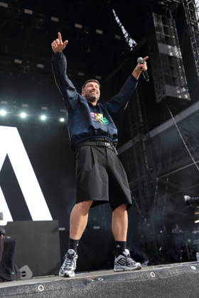 Marten Laciny alias Marteria bei einem Konzert als Support für Nils Wehowsky alias Finch im Stadion An der Alten Försterei in Berlin, 3. Juli 2026. Marteria Konzert Berlin