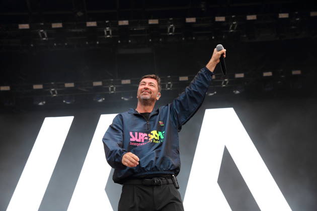 Marten Laciny alias Marteria bei einem Konzert als Support für Nils Wehowsky alias Finch im Stadion An der Alten Försterei in Berlin, 3. Juli 2026. Marteria Konzert Berlin