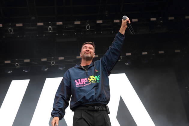 Marten Laciny alias Marteria bei einem Konzert als Support für Nils Wehowsky alias Finch im Stadion An der Alten Försterei in Berlin, 3. Juli 2026. Marteria Konzert Berlin