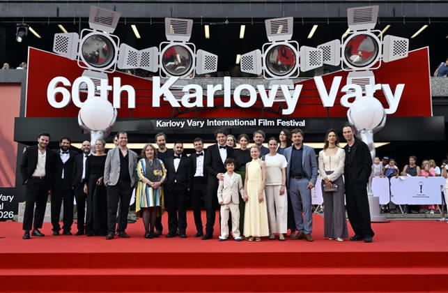 The 60th Karlovy Vary International Film Festival continued on its second day, in Karlovy Vary, Czech Republic, on July 4, 2026. A delegation of filmmakers presented the film A Happy Family (Switzerland). (CTKxPhoto KaterinaxSulova) CTKPhotoP2026070407021  CTKPhotoP2026070407021