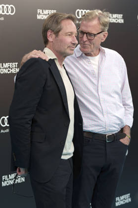 David Duchovny und John Lee Hancock beim Photocall zur Verleihung des CineMerit Awards auf dem 43. Filmfest München 2026 in der Hochschule für Fernsehen und Film. München, 04.07.2026