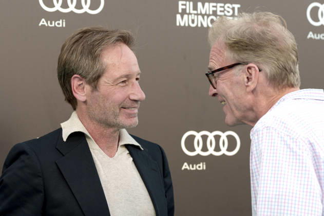 David Duchovny und John Lee Hancock beim Photocall zur Verleihung des CineMerit Awards auf dem 43. Filmfest München 2026 in der Hochschule für Fernsehen und Film. München, 04.07.2026