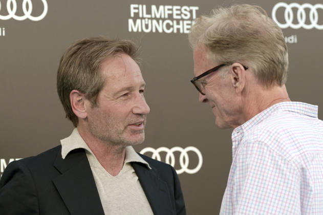 David Duchovny und John Lee Hancock beim Photocall zur Verleihung des CineMerit Awards auf dem 43. Filmfest München 2026 in der Hochschule für Fernsehen und Film. München, 04.07.2026