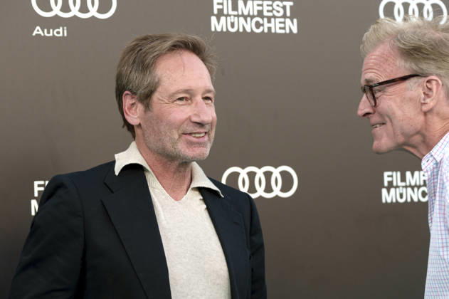 David Duchovny und John Lee Hancock beim Photocall zur Verleihung des CineMerit Awards auf dem 43. Filmfest München 2026 in der Hochschule für Fernsehen und Film. München, 04.07.2026