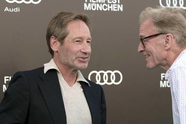 David Duchovny und John Lee Hancock beim Photocall zur Verleihung des CineMerit Awards auf dem 43. Filmfest München 2026 in der Hochschule für Fernsehen und Film. München, 04.07.2026