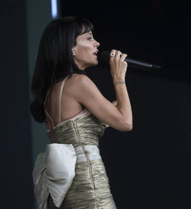 Denmark Roskilde Festival 2026 The British singer, songwriter, and actress Lilly Allen on the Orange Stage during the Roskilde Festival, Denmark, Saturday, July 4, 2026. (Photo: Torben Christensen Scanpix 2026) , Roskilde Denmark Copyright: TorbenxChristensen TorbenxChristensenx spdk20260704-221301-L