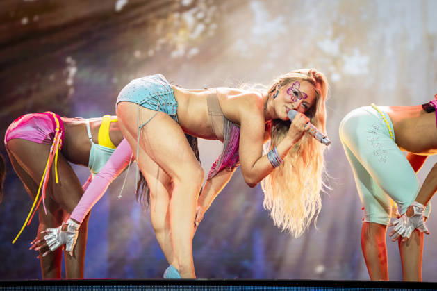 Roskilde Festival The Swedish singer Zara Larsson on the Orange Stage at Roskilde Festival, Denmark, Saturday, July 4, 2026. (Photo: Sebastian Elias Uth Ritzau Scanpix) , Denmark Copyright: SebastianxEliasxUthx spdk20260705-001002-L