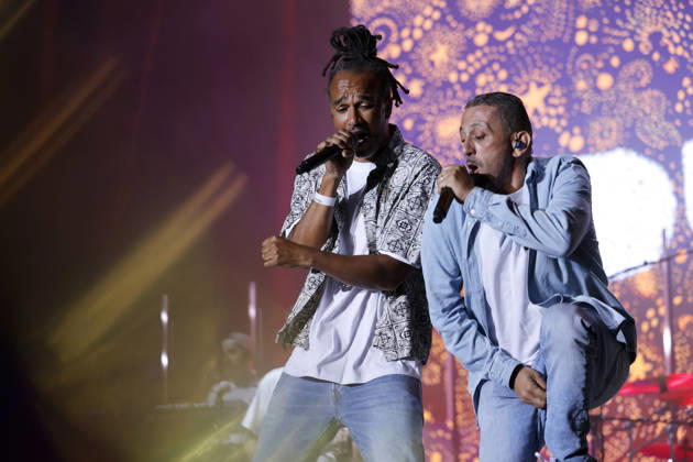Die Musiker Aurelien Zohou und Hakim Meridja von der Band Dub Inc auf der Green Stage beim Summerjam Festival 2026 am Fühlinger See. Das Summerjam Festival ist eines der größten Reggae-Festivals in Europa und existiert dieses Jahr 39 Jahre, 29 davon in Köln. Köln, 04.07.2026 NRW Deutschland Copyright: xChristophxHardtx